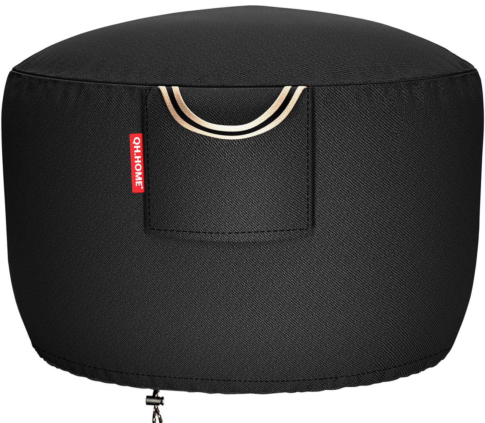 Photo 1 of [2026 Upgraded 900D Fabric] Fire Pit Cover Round for 33-36 inch Fire Pit, Heavy Duty Waterproof Firepit Covers with Air Vent, Handle & Tightening Drawstring, 36"Dia x 24"H -Black