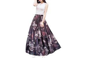 Afibi Women Full/Ankle Length Blending Maxi Chiffon Long Skirt Beach Skirt