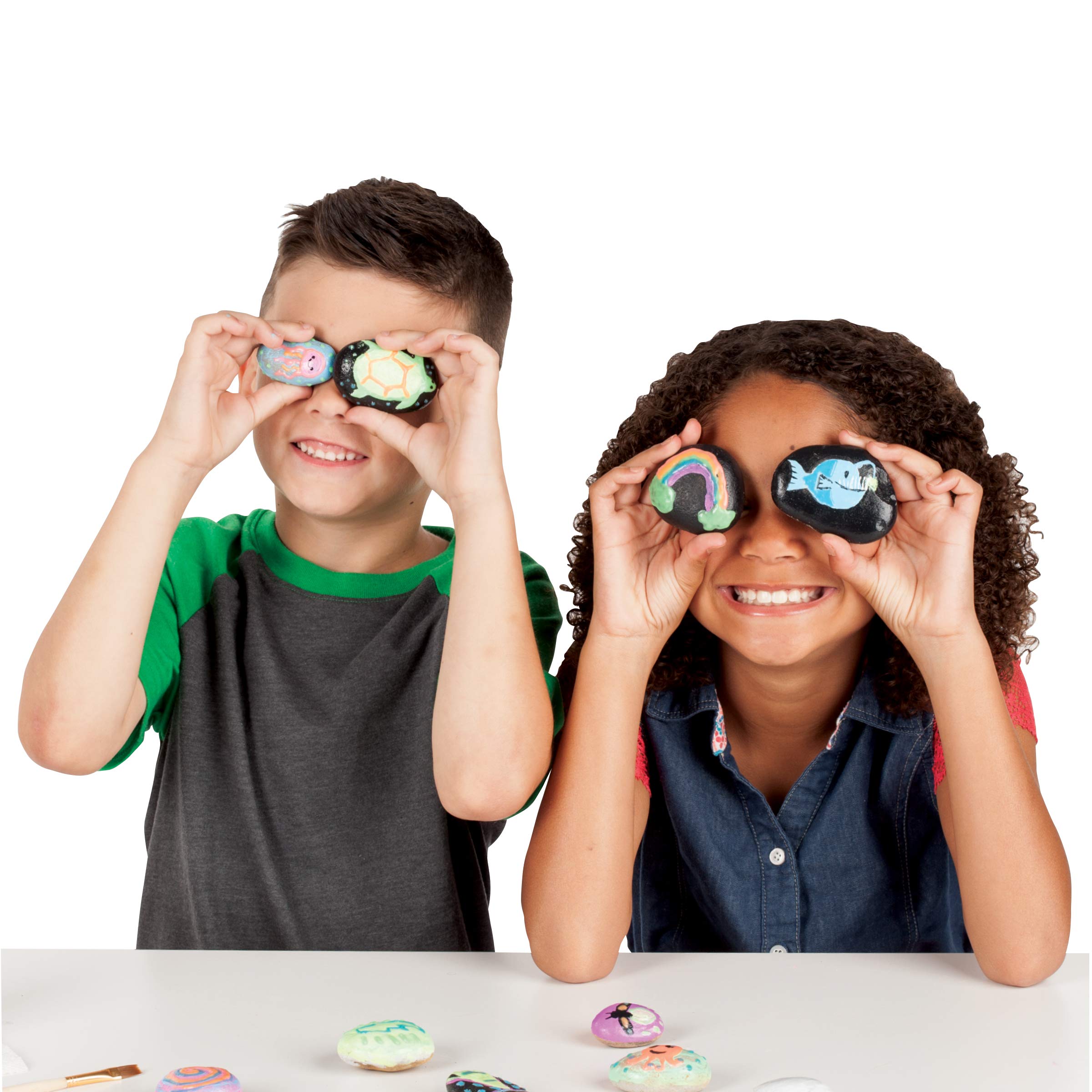 Creativity for Kids Glow in The Dark Rock Painting Kit | Paint & Decorate 10 Rocks with Vibrant Colors & Glow Accents | DIY Rock Painting Kit for Kids | Fun Arts & Crafts (Ages 6+)