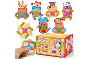 AVISKI 32PCS Valentine's Day Exchange Card Gifts for Kids - Wacky Tracks Fidget Spinner with Valentine's Day Greeting Cards for Kids, DIY Deformable Spinner Classroom Prizes, Valentine's Party Favors