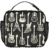 Glaphy Black Electric Guitar Music Kids Lunch bag Insulated Lunch Box Mini Cooler Bag Back to School Meal Tote Bag for Girls Boys