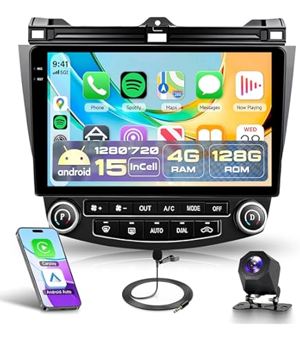 For Honda Accord 7 2003-2007 Android 15 Stereo Radio Car GPS 10" Touchscreen Cam