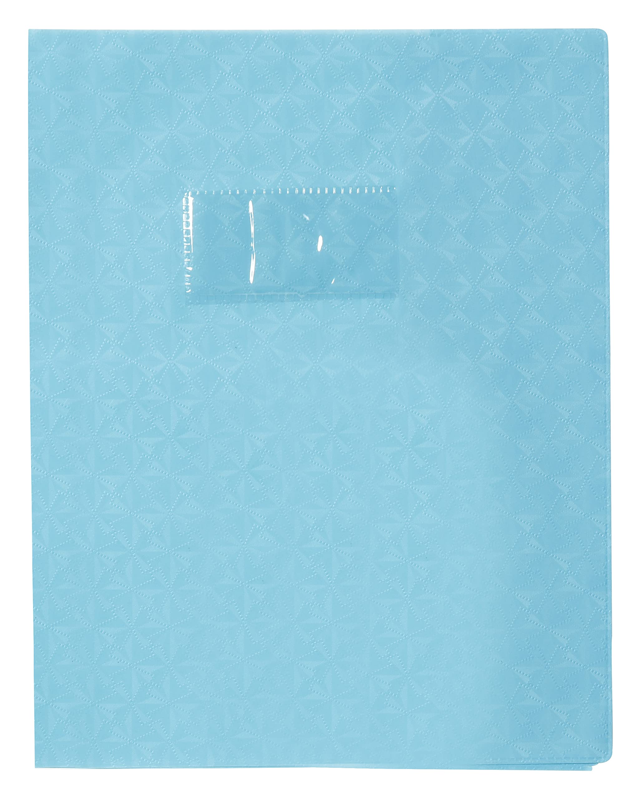 Calligrapher 72022C - Light Blue Diamond Grain Notebook Protector - Dimensions: 17x22 cm - 18/100th with Label Holder - Opaque PVC - Manufactured in France