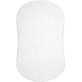 HALO BassiNest Fitted Sheet – 100% Cotton, Soft and Breathable Bassinet Sheet for Babies, 30” x 16” Pre-Shrunk Sheet, Pebble