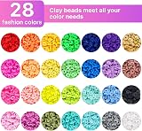 Moyofree 6380Pcs Clay Beads Kit 28 Colors Heishi Polymer Spacer Beads view 3
