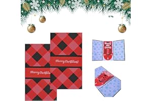 Handmade Waterfall Christmas Gift Card Booklet, Birthday Gift Card Holder Book, Pull-out Design Merry Xmas Gift Card Book, DI