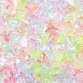 Ornaland 100g 16mm Lily Flower Beads for Jewelry Making Bulk Cute Acrylic Transparent Mixed Color Flower Bead Caps Floral Beads for Bracelets Necklace Earrings DIY Crafts Supplies