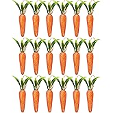 Liobelon 18 Pieces Artificial Carrots, Faux Carrots Easter Party Decoration, Fake Carrot Plastic Fake Fruits, Realistic Carrots Fake Carrots for Crafts Home Kitchen Christmas Easter Photography Props