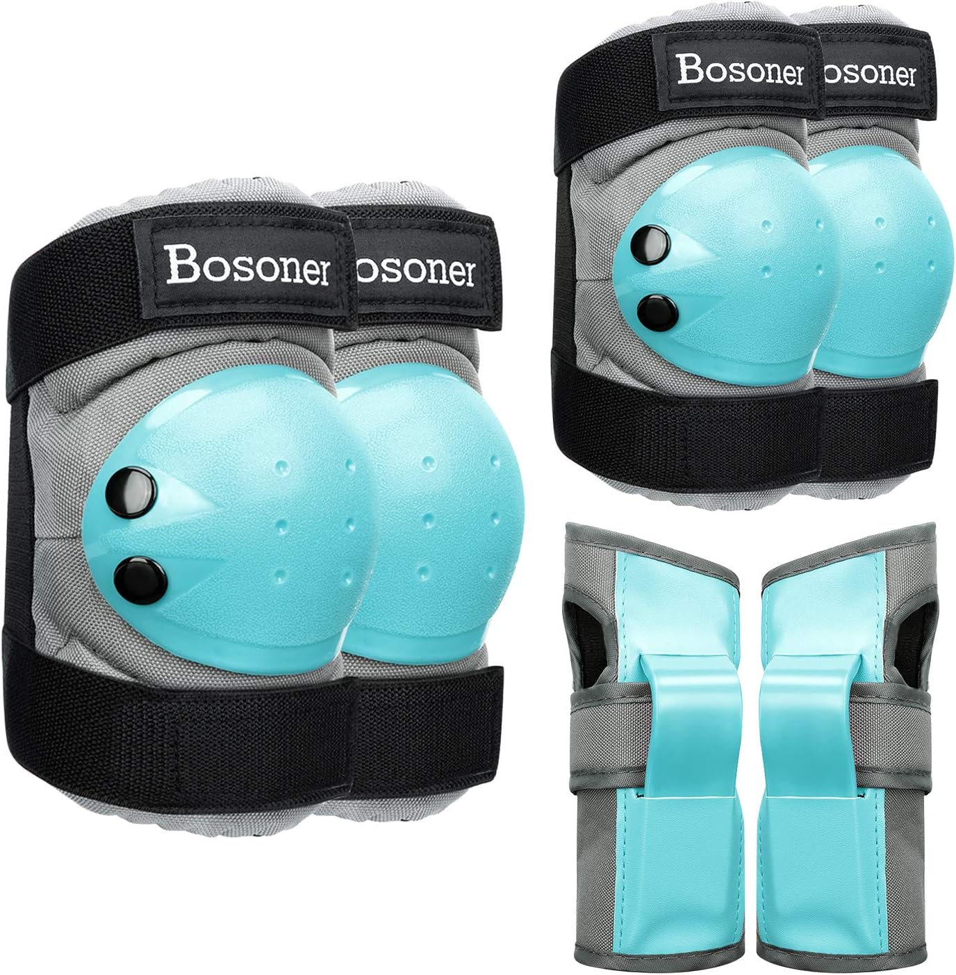 BOSONER Adult/Child Knee Pads Elbow Pads Guards Protective Gear Set for Cycling Bike Skateboarding Inline Roller Skating Bicycle Scooter, Wrist Guards Youth Kids Adults for Multi-Sports Outdoor : Sports & Outdoors
