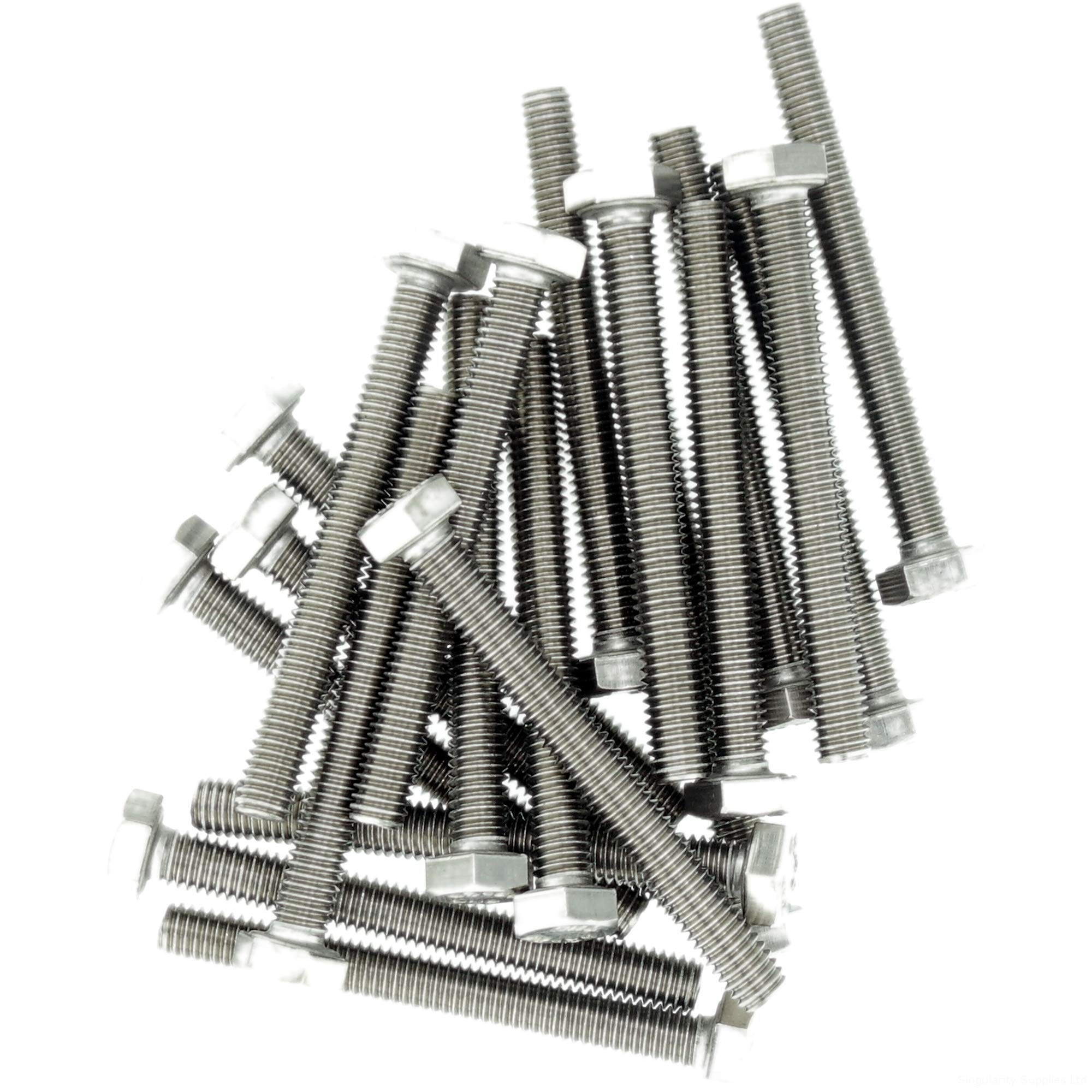 M6 (6mm x 25mm) Hex Bolt (Fully Threaded Setscrew) - Stainless Steel (A2) (Pack of 20)
