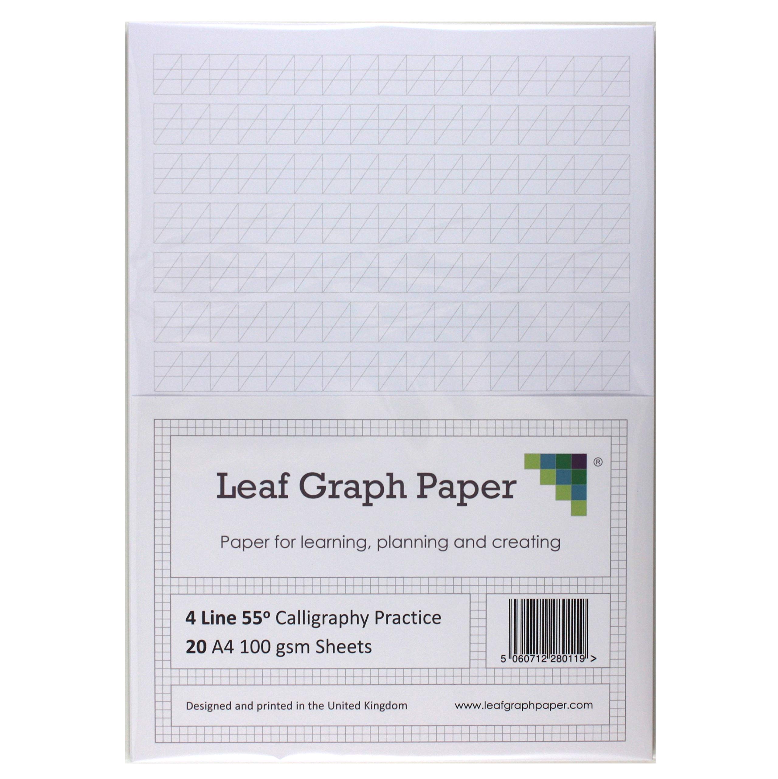 Calligraphy Practice Paper, 4 Line Style 100gsm, A4 Loose-Leaf 20 Sheet Pack