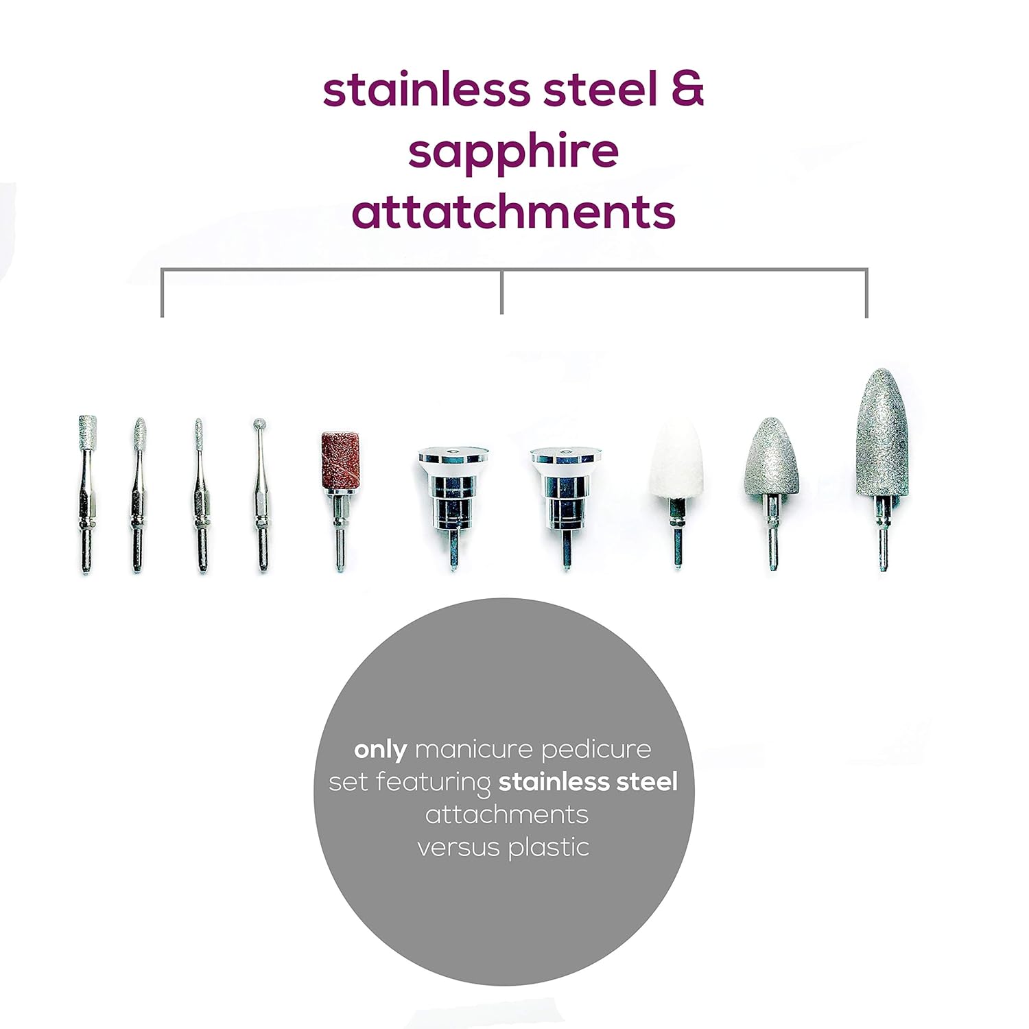 Beurer 24-piece Professional Manicure & Pedicure Nail Drill Kit | 10 Stainless Steel Attachm./10 Sanding Bands, 18 Speeds | Electric Nail File Set, Nails Care Tools, For Foot/Hand | Storage Case, MP62: Beauty