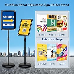 VAIIGO 8.5x11 Inch Adjustable Pedestal Poster Sign