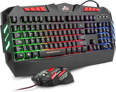 Rii Combo de Teclado Gamer y Ratón Multicolor Retroiluminado RGB, Teclado Y  Mouse con Cable, Diseño Gaming, con Sensibilidad Mecánica Completo Especial  para Juego (RK900+): Amazon.com.mx: Electrónicos