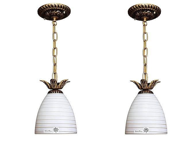 WhiteRay Golden Antique LED Hanging Light (Pack of 2)