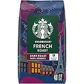 Starbucks Whole Coffee Beans, Dark Roast Hot or Iced Coffee, French Roast, 40 oz