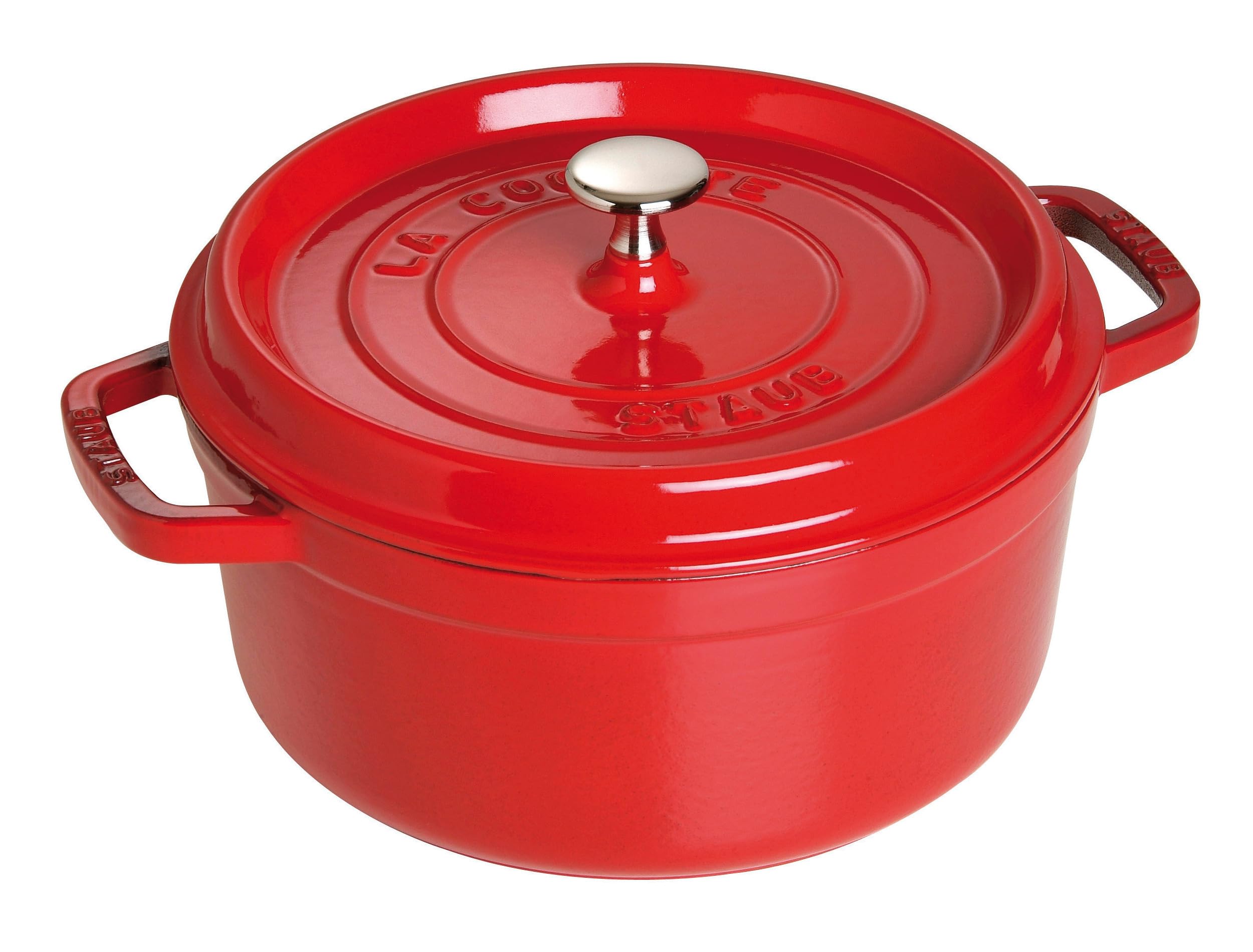 STAUB 1004199 Cast Iron Roaster/Cocotte, Round, 18 cm, 1.7 L, Cherry Red