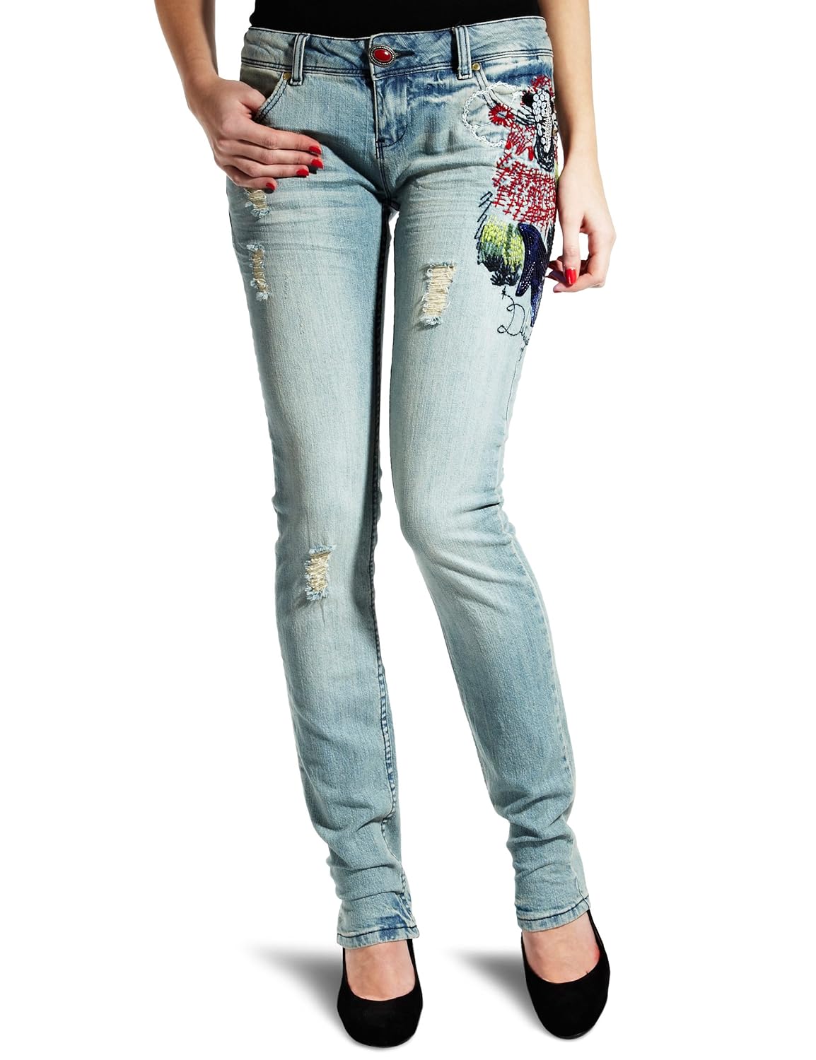 Desigual Marisol Straight Women's Jeans Blue 11D2698505334 34W Amazon