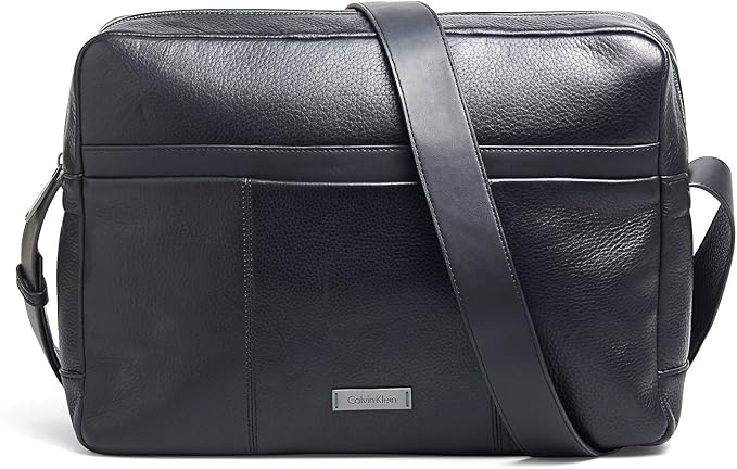 calvin klein leather messenger bag