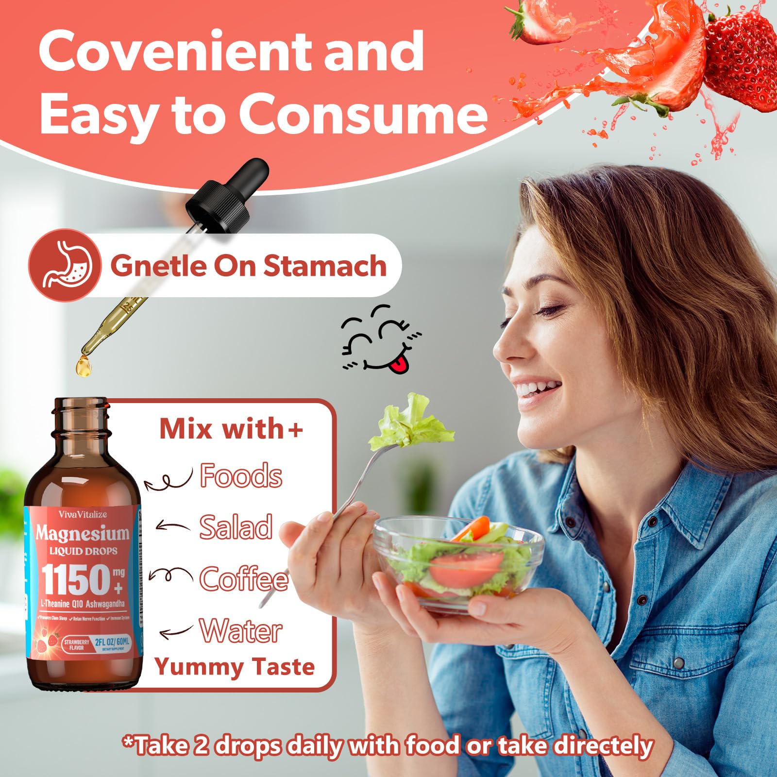 Magnesium Glycinate Liquid, Triple Magnesium Complex Liquid Drop, Magnesium Taurate & Citrate Liquid for Adults Calm Stress Support, Muscle Relaxation, Good Sleep