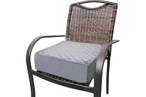 COMFORTANZA Chair Seat Cushion - 16x16x5 Memory Foam Square Thick Non-Slip Pads for Kitchen, Dining, Office Chairs, Car Seats - Booster Cushion - Comfort and Back Pain Relief - Medium Firm - Gray