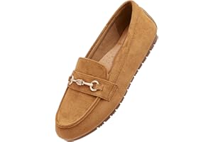 COOL COSER C Women's Wide Loafers Casual Slip on Flat Shoes Women's Comfort Penny Loafers with Arch Support Women Dressy Mocc