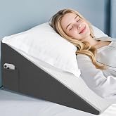 DiffPacky 12 inch Bed Wedge Pillow for Sleeping, Reading &amp; Resting, Cooling Memory Foam Incline Pillow Wedge for Adults Seniors, Ideal for Couch, Bedroom &amp; Living Room, Removable Washable Cover