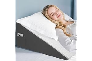 DiffPacky 12 inch Bed Wedge Pillow for Sleeping, Reading & Resting, Cooling Memory Foam Incline Pillow Wedge for Adults Seniors, Ideal for Couch, Bedroom & Living Room, Removable Washable Cover