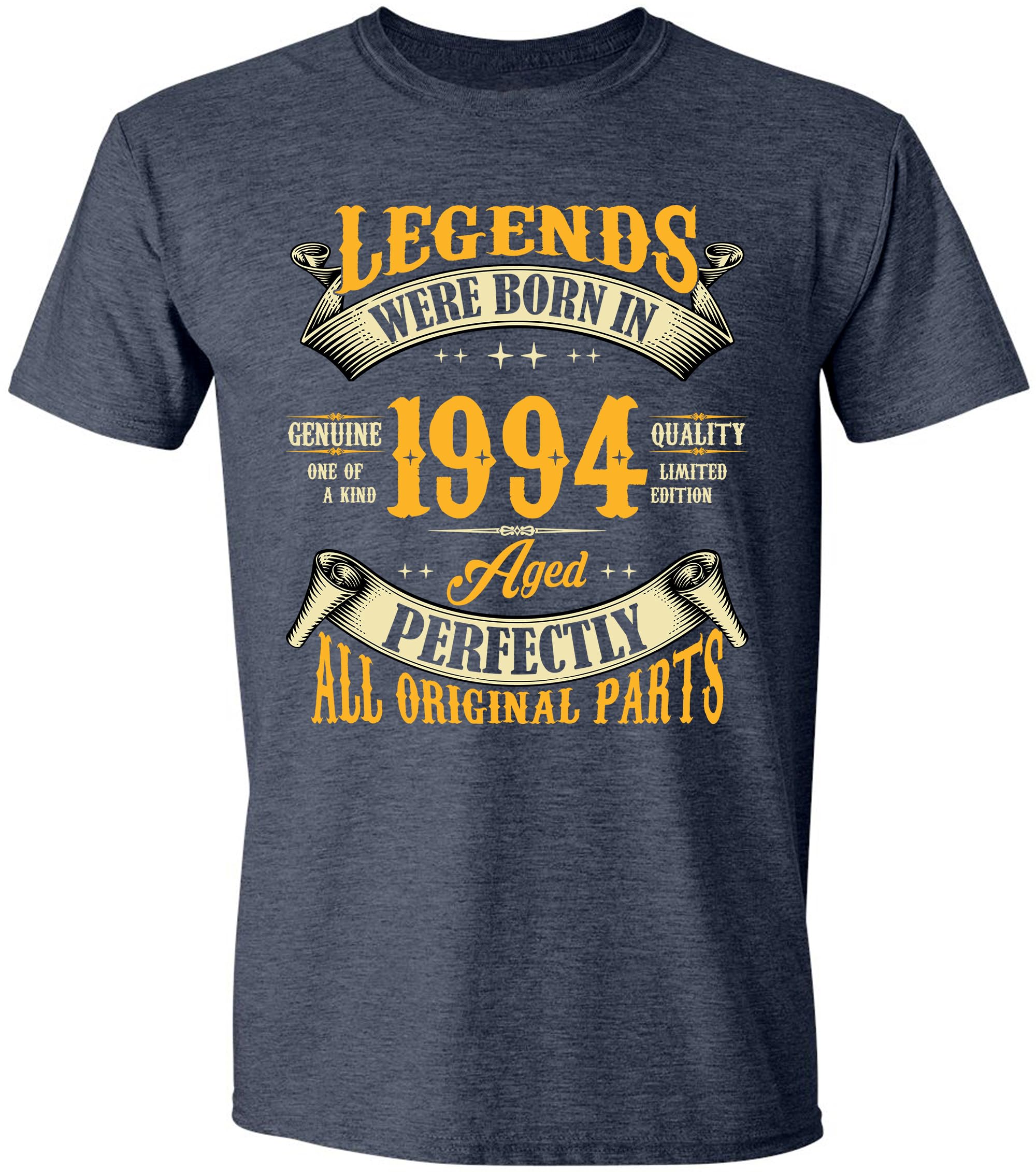 Photo 1 of *SECOND PHOTO FOR REFRENCE HAS 1995 NOT 1994 ON IT* 30th Birthday T-Shirt for Men, Legends were Born in 1995, Vintage 30 Years Old T Shirt Tee Heather Navy Large
