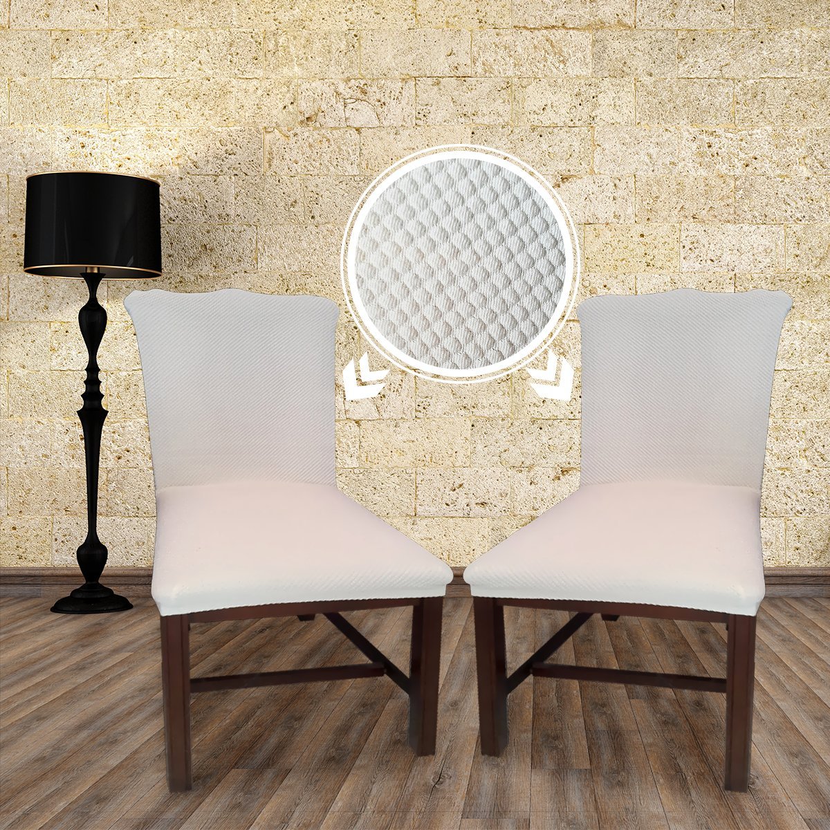 SPRINGROSE White Dining Room Chair Slipcovers (set of 4