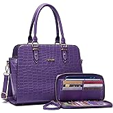 Qiyuer Satchel Purses For Women Top Handle Bag Purse And Wallet Set Work Tote Bags 2pcs