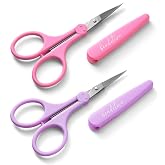 Beaditive High Precision Detail Scissors Set (2-Pc) Sharp, Fine Tips | Paper Cutting, Scrapbooking, Sewing, Crafting | Stainless Steel | Protective Cover (Pastel)