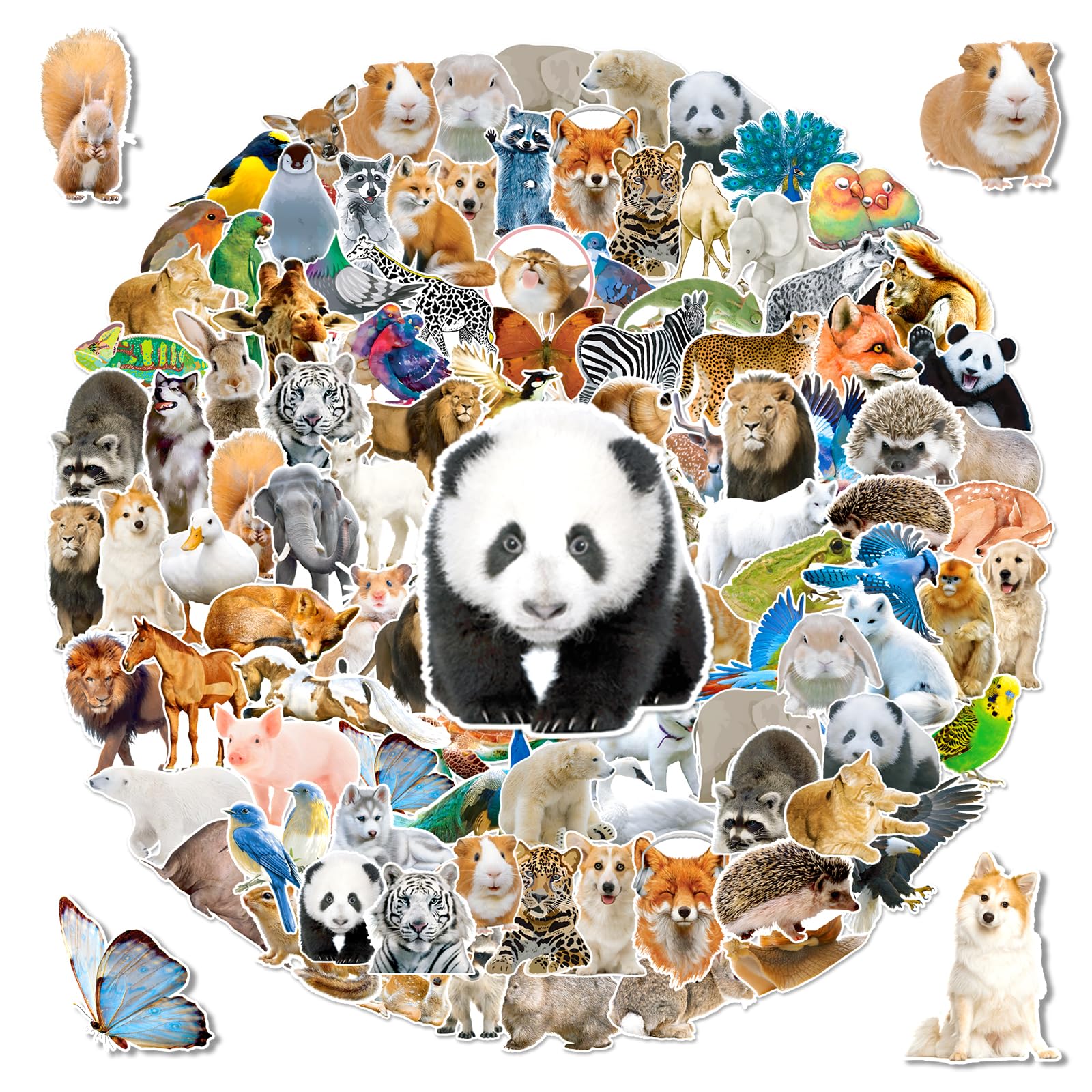 G2PLUS 100PCS Wild Animal Stickers: Waterproof Vinyl Wildlife Stickers Pack for Scrapbooking, Journals, Laptop, Water Bottle, DIY Crafts, Nature Decorations