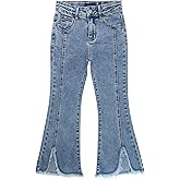 KIDSCOOL SPACE Girls Flared Denim Pants, 18M-14T Wide Age Ranges Elastic Waistband Inside Stretchy Slim Jeans