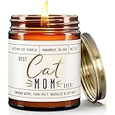 Cat Mom Gifts, Cat Gifts for Women Unique, Cat Lover Gifts for Women - 'Best Cat Mom Ever' Candle, w/Vanilla, Coconut & Vetiver I Cat Decor Themed I Cat Gifts for Cat Lovers I 50Hr Burn, USA Made