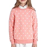 BOBOYOYO Girls Sweaters 100% Cotton Kids Sweater Holiday Teen Winter Pullover Crew Neck Long Sleeve Knit Top