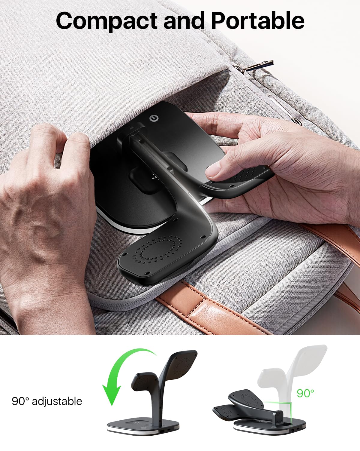 EXW Wireless Charging Station for Magsafe Charger,Charging Station for Multiple Devices,Wireless Charger for iPhone 17 Air 16 15 14 13 12 Series,Apple Watch Series 1-10,AirPods with LED and Adapter