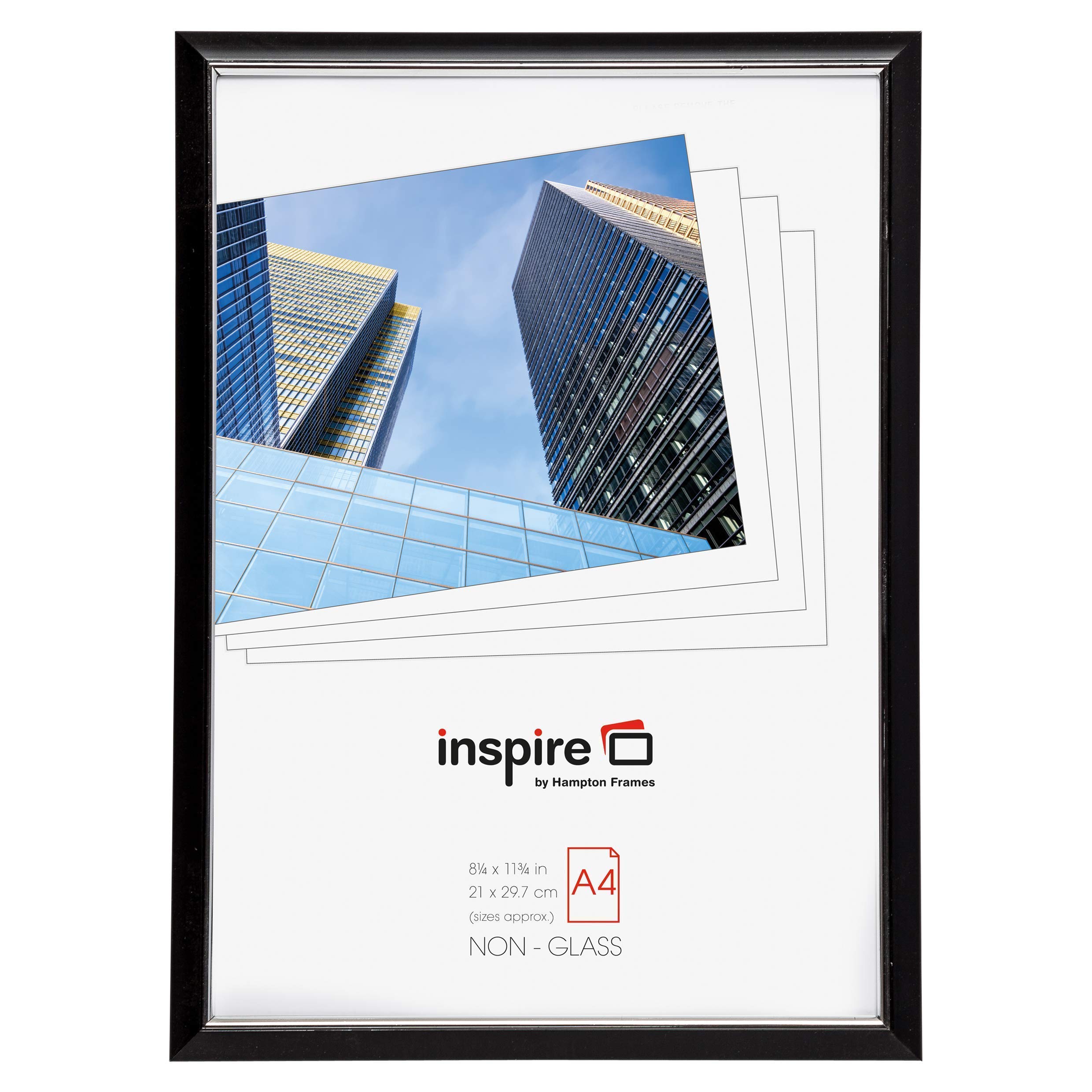 Hampton Frames EASYLOADER Poster Certificate Photo Frame Acrylic Black A4 (21x30cm) EAS2130BKP