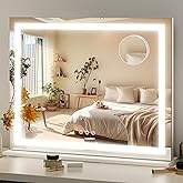 FENNIO 23" x 18" Vanity Mirror with Lights，LED Makeup Mirror，Hollywood Mirror with 3 Color Modes & Adjustable Brightness，Vani