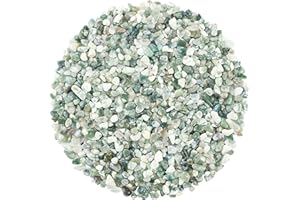 ZHIYUXI Aquatic Agate Crystal Chips Bulk Fish Tank Decorations Aquarium Rocks Gravel Vase Filler Stones Crystals for Candle Making Witch Kit Gravel for Plants Quartz Sand Gemstone 0.22 lbs