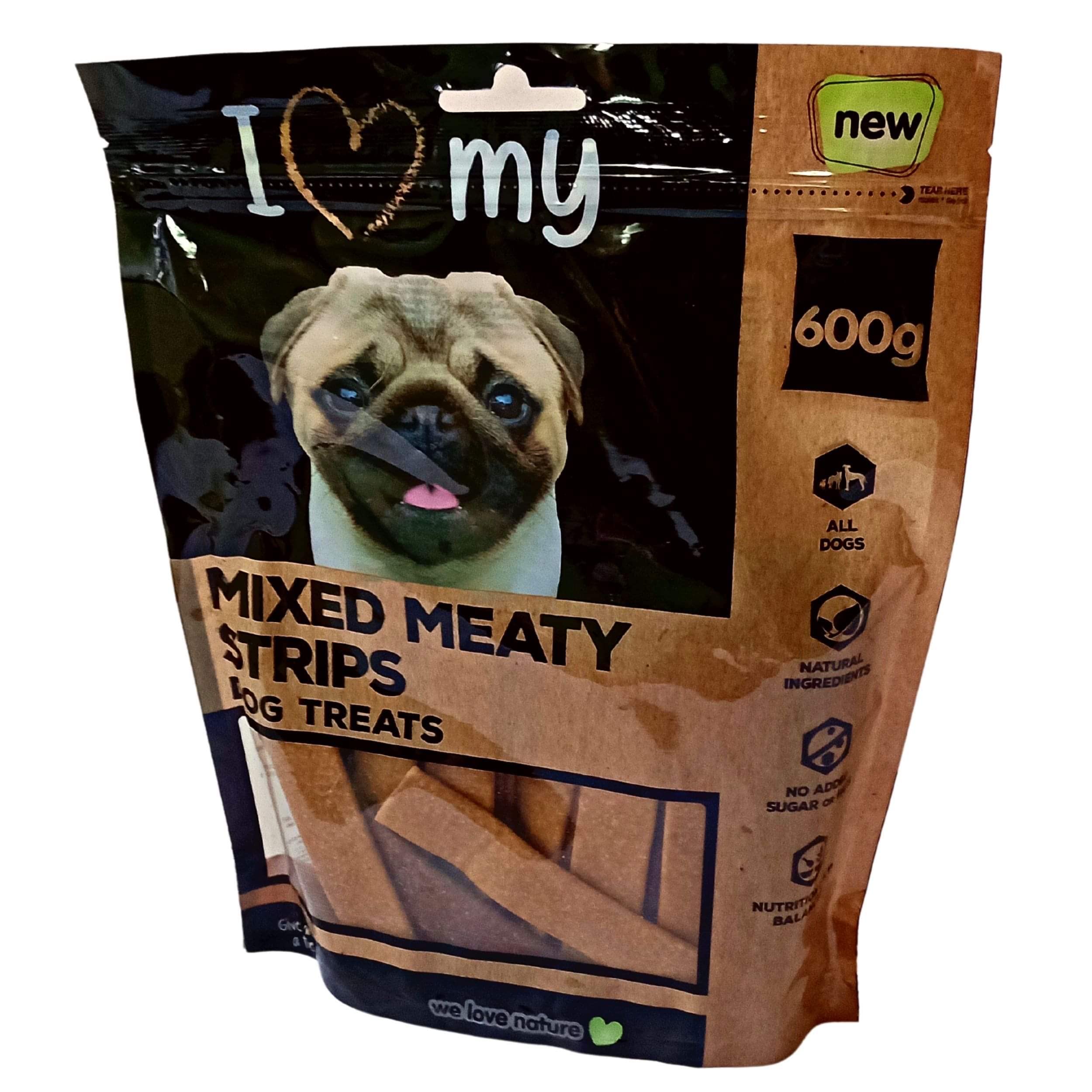 I Love My - Mixed Meaty Strips 600g dog treats