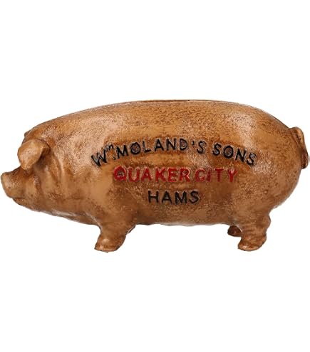 Amazon.com: Quaker City Ham Pig Hog Porky Oink Money Bank Box Cast