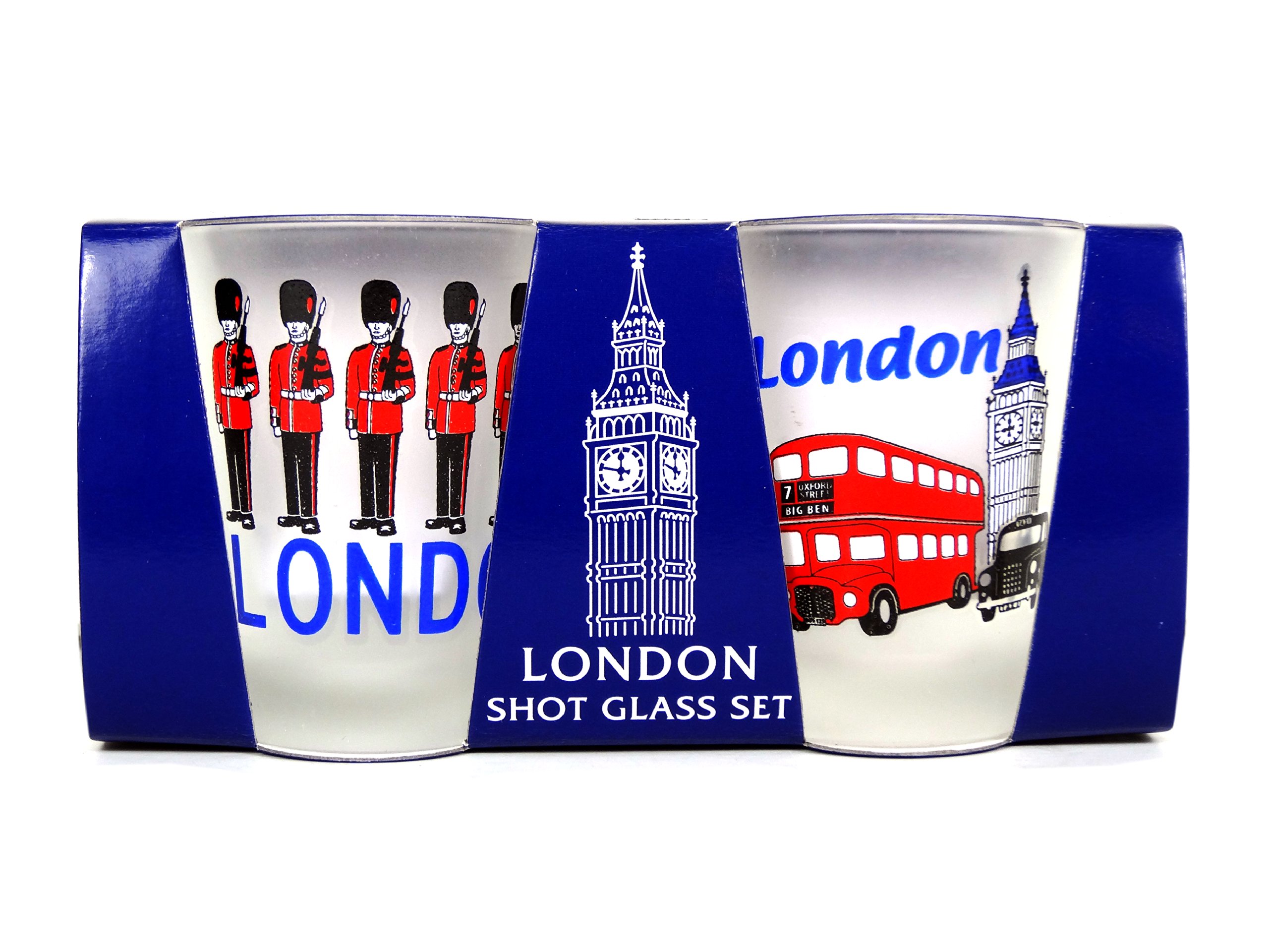 Set of Shot Glasses with London Scenes and Icons - London Collectable Souvenir
