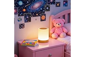 YUNJAYI Night Lights for Kids Baby Bedroom, LED Bedside Lamp Touch Dimmable, 13 Colors Changing & 5 Modes, Portable Small Lam