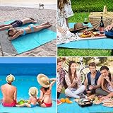 COVACURE Beach Blanket 210x200cm with Zipper Pockets - Sandproof & Waterproof view 5