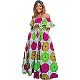 SHENBOLEN Womens African Print Skirt Top Set Tradition Clothing