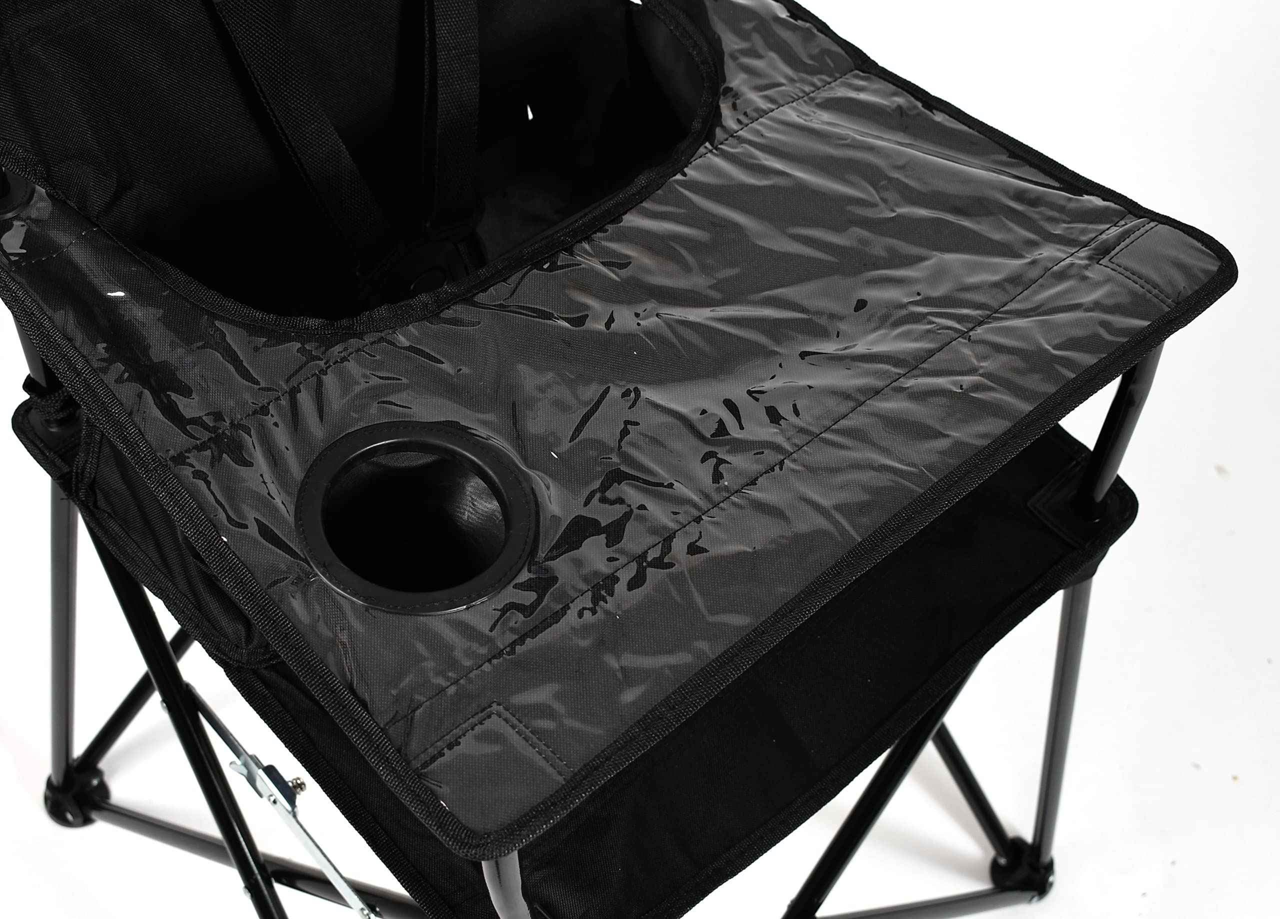ciao! baby Portable High Chair for Travel, Fold Up High Chair with Tray, Black