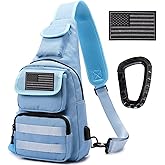Novemkada Tactical Shoulder Bag - 1000D Molle Military Backpack Outdoor Daypack Chest Pack (Blue)