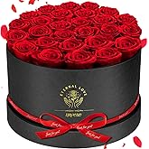 Impouo Forever Flowers, 27 Roses in A Box, Real Preserved Roses, Birthday Gift for Women, Mother's Day, Anniversary, Red Rose
