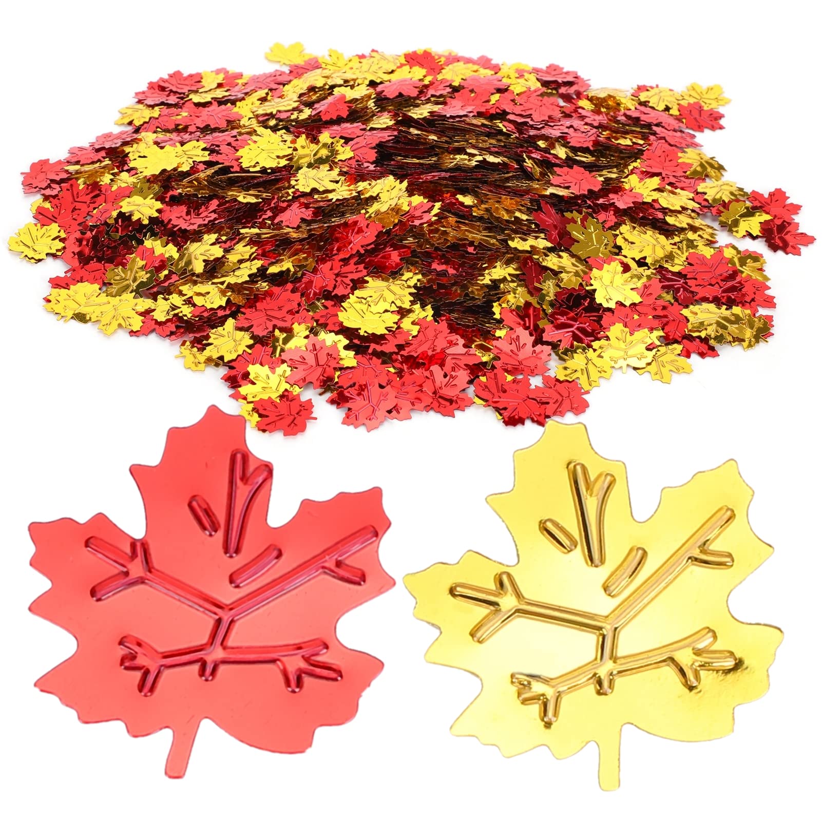 100g Maple Leaves Confetti, 0.8in Metallic Artificial Leaf Sequin Fall Confetti Leaves Decoration for Autumn Holiday Home Decor Wedding Table Decor Thanksgiving Christmas Party